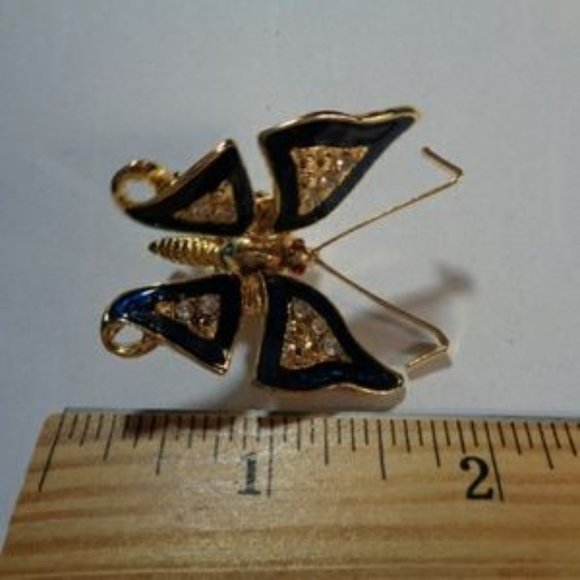 Vintage Goldtone butterfly brooch pin pendant - Picture 5 of 7